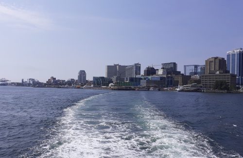A view of downtown Halifax, NS from a Halifax Transit ferry.